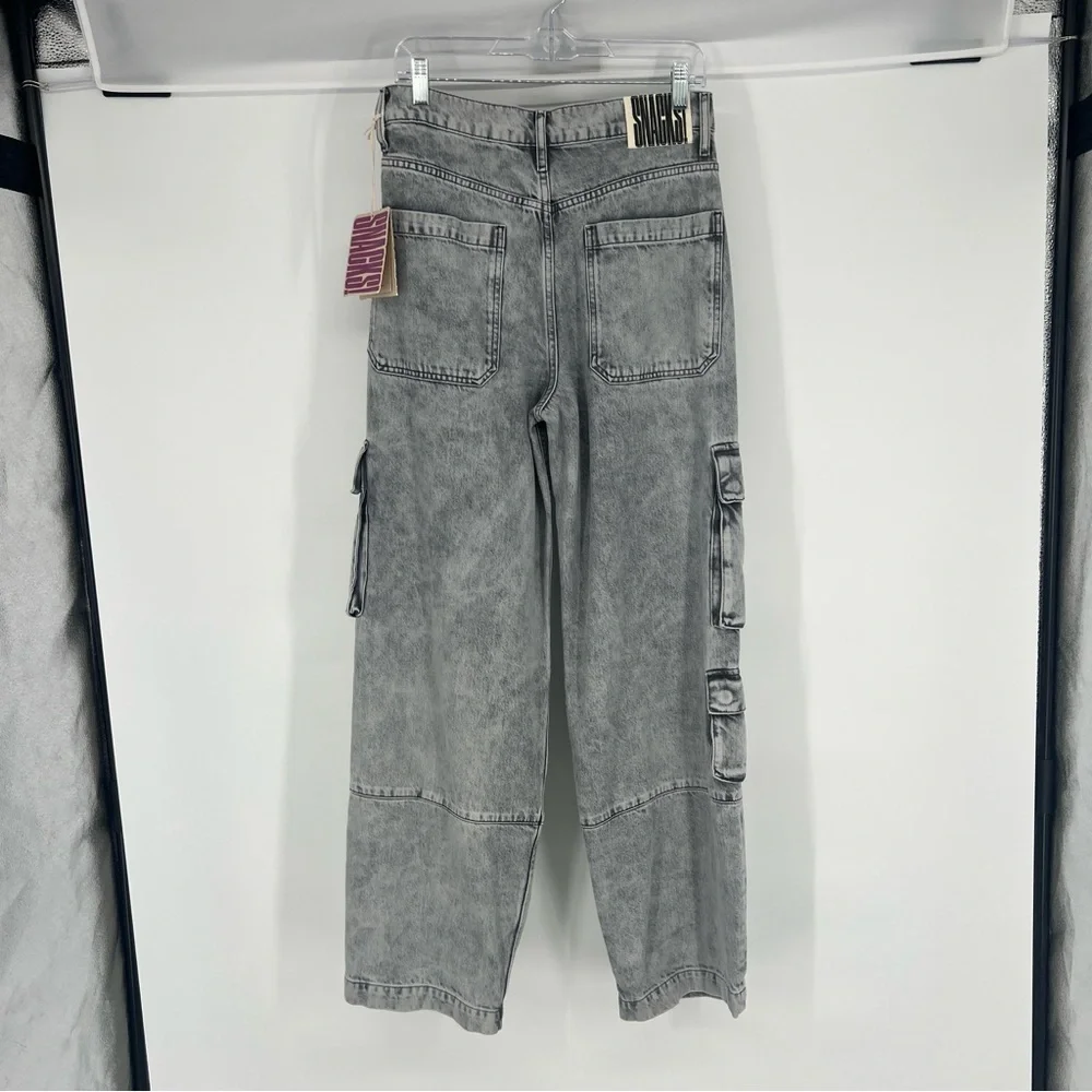 Snacks by Mother The Side Dish Cargo Skimp Gray Jeans in Salt and Pepper 27 NWT - Picture 7 of 11